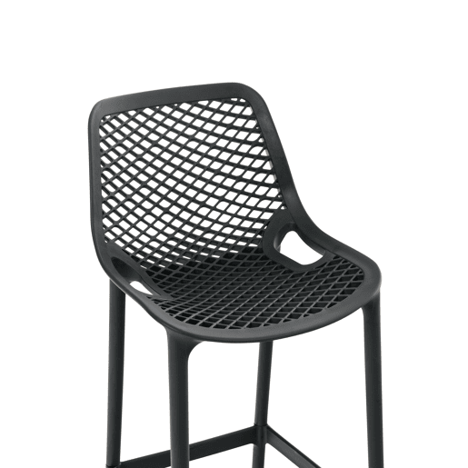 Juego de 2 taburetes de bar para exterior Air Plástico Gris oscuro 53X45X105 cm