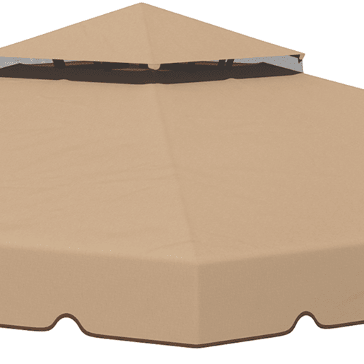 Outsunny Cobertura de Substituição para Pérgola 300x300 cm Teto de Substituição para Pérgolas Exterior com Duplo Teto e 8 Orifícios de Drenagem Cáqui