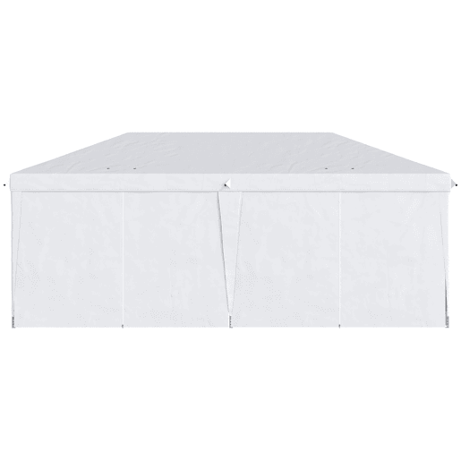 Outsunny Tenda para Festas 585x295x270 cm com Paredes Laterais Amovíveis Tenda Dobrável com 2 Portas com Fecho de Correr 4 Janelas e Bolsa de Transporte Branco