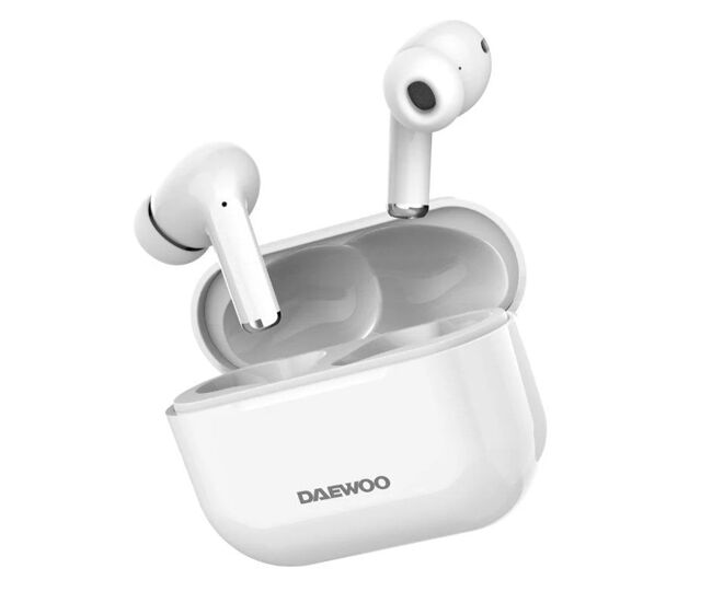 Auriculares inalámbricos daewoo dw2002 bluetooth 5.3 con estuche de carga blanco