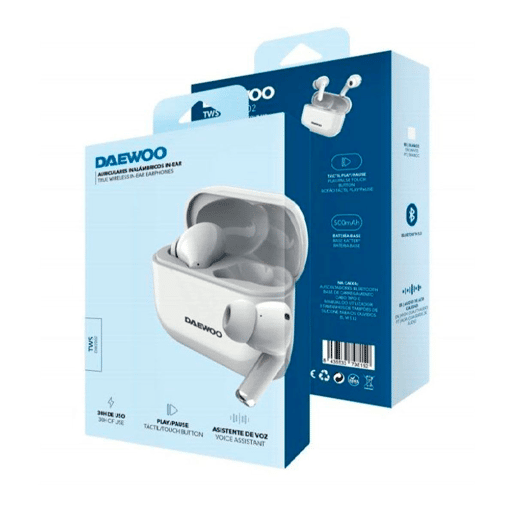 Fones de ouvido TWS In Ear DW2002 DAEWOO, Cor Branco.
