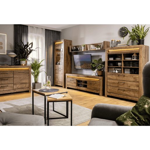 Móvel TV 2 portas 2 nichos 180 cm LED incluído Amaury Madeira