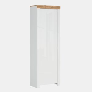 Móvel de corredor de 1 porta Hella Branco e Madeira