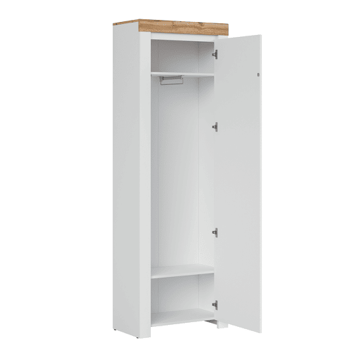 Móvel de corredor de 1 porta Hella Branco e Madeira Móvel de corredor de 1 porta Hella Branco e Madeira