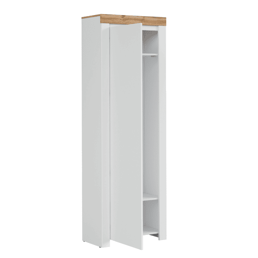 Móvel de corredor de 1 porta Hella Branco e Madeira Móvel de corredor de 1 porta Hella Branco e Madeira