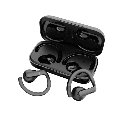 Fones de ouvido esportivos TWS com gancho esportivo Daewoo DW2003, Cor Preto.