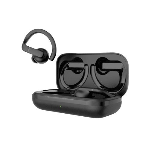 Fones de ouvido esportivos TWS com gancho esportivo Daewoo DW2003, Cor Preto.