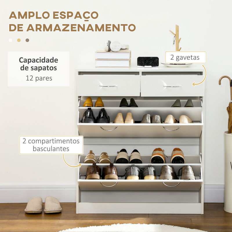 HOMCOM Mueble Zapatero Estrecho Zapatero Entrada Recibidor con 2 ...