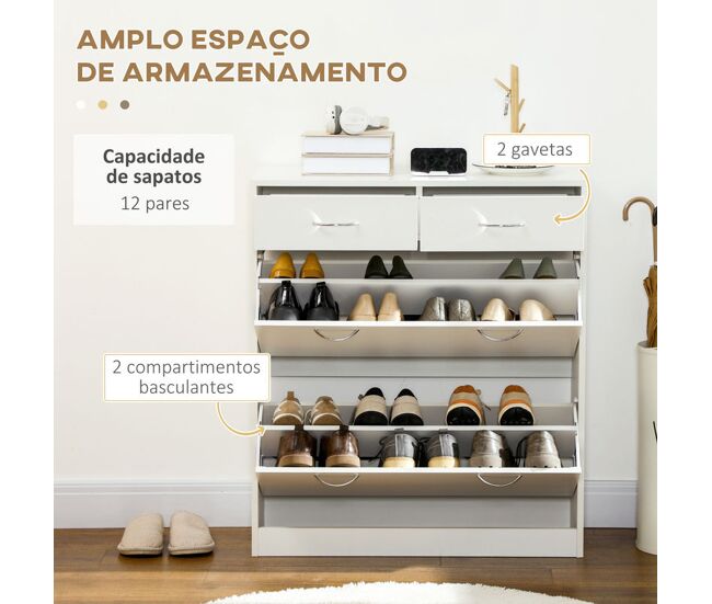 HOMCOM Mueble Zapatero Estrecho Zapatero Entrada Recibidor con 2 ...