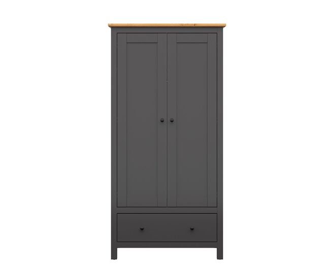 Armario 2 puertas 1 cajón Duck Gris antracita y Madera