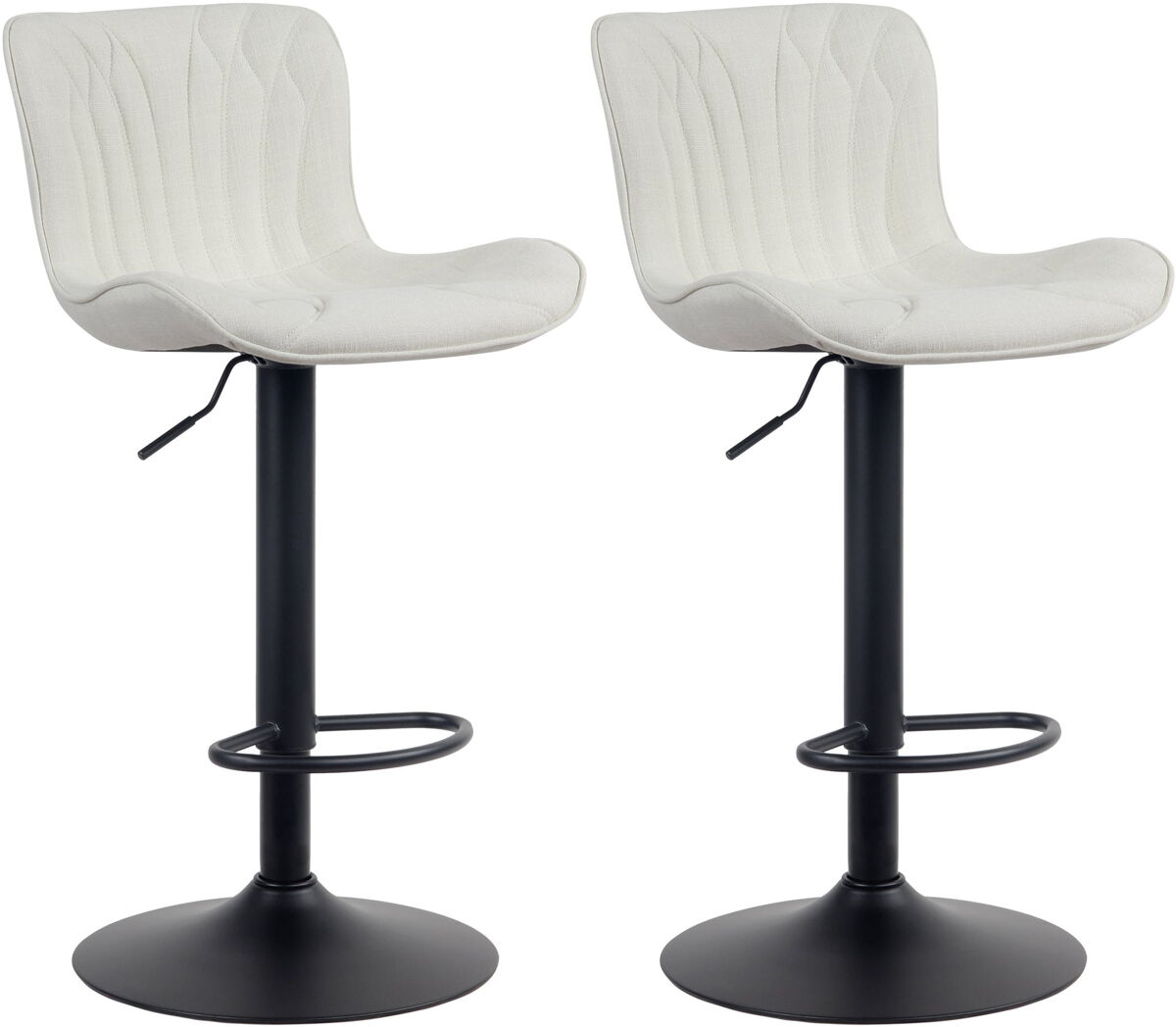 Set de 2 taburetes de bar linus en tela, terciopelo o polipiel 83x48x54 cm