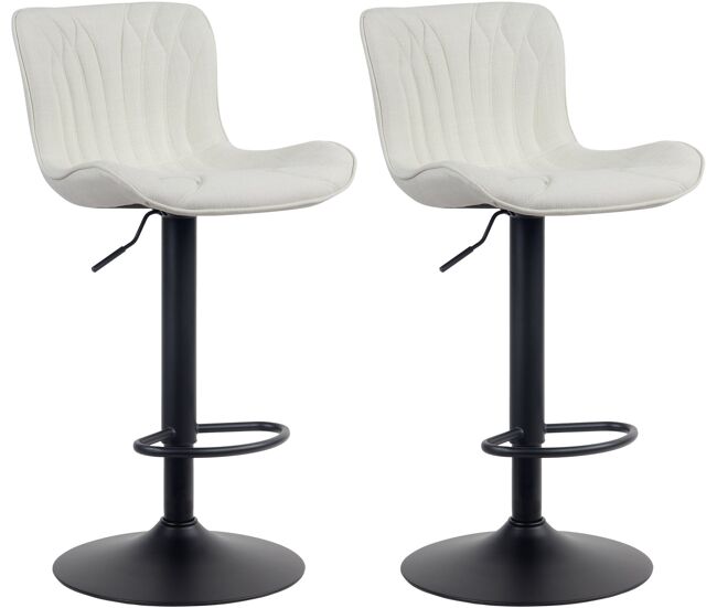 Set de 2 taburetes de bar linus en tela, terciopelo o polipiel 83x48x54 cm