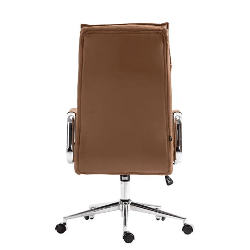 Silla de oficina Sotira de cuero genuino Cuero auténtico Marrón claro 65X60X111 cm