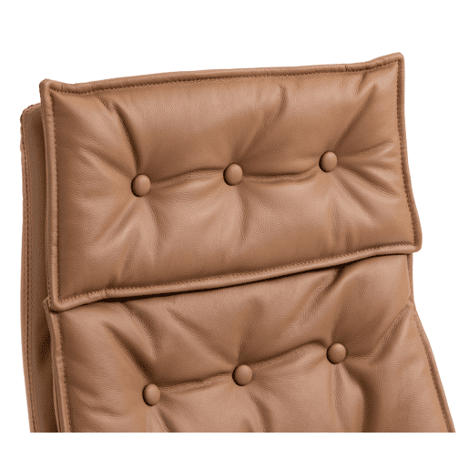 Silla de oficina Sotira de cuero genuino Cuero auténtico Marrón claro 65X60X111 cm