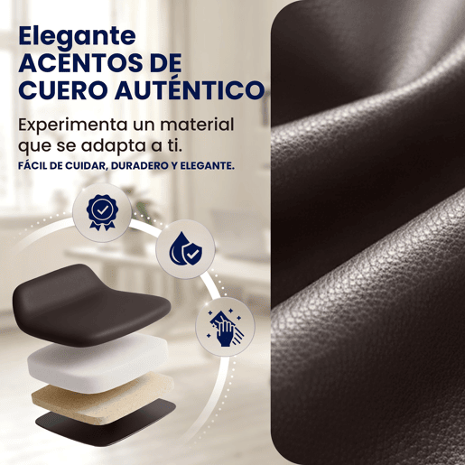 Silla de oficina Wigan Cuero auténtico Marrón 76X73X120 cm