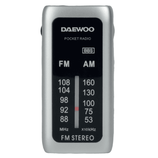 Rádio portátil mini DW1129 Daewoo, Cor Prata.