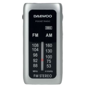 Rádio portátil mini DW1129 Daewoo, Cor Prata.