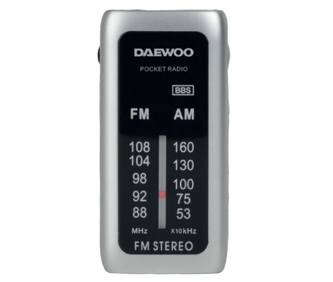Radio portatil mini dw1129 daewoo, color plata.