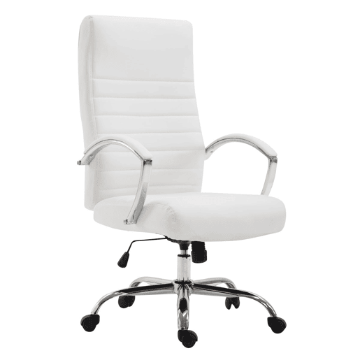 Silla de Oficina XL Valais Simil cuero Blanco 68X60X110 cm