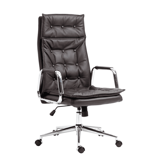 Silla de oficina Sotira de cuero genuino Cuero auténtico Marrón 65X60X111 cm