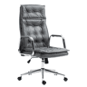 Silla de oficina Sotira de cuero genuino Cuero auténtico Gris 65X60X111 cm