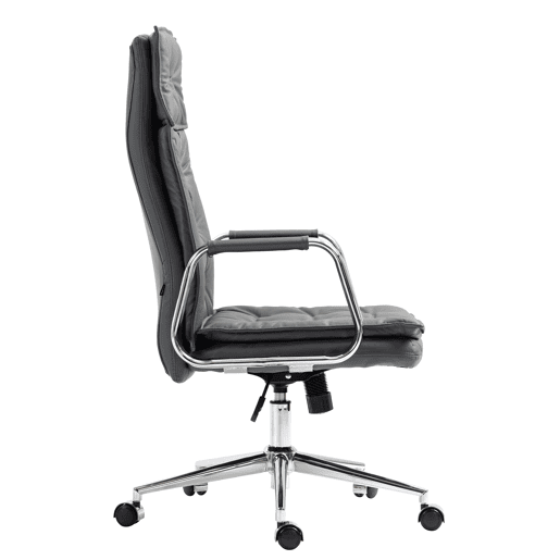 Silla de oficina Sotira de cuero genuino Cuero auténtico Gris 65X60X111 cm