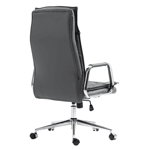 Silla de oficina Sotira de cuero genuino Cuero auténtico Gris 65X60X111 cm