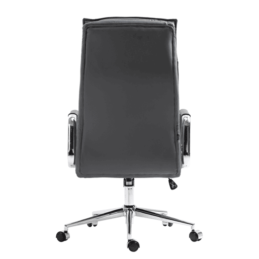 Silla de oficina Sotira de cuero genuino Cuero auténtico Gris 65X60X111 cm