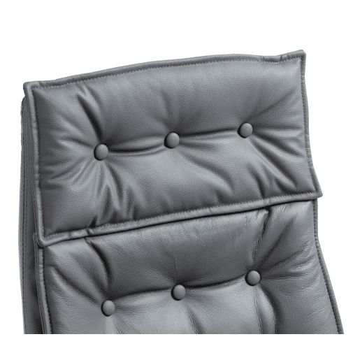 Silla de oficina Sotira de cuero genuino Cuero auténtico Gris 65X60X111 cm