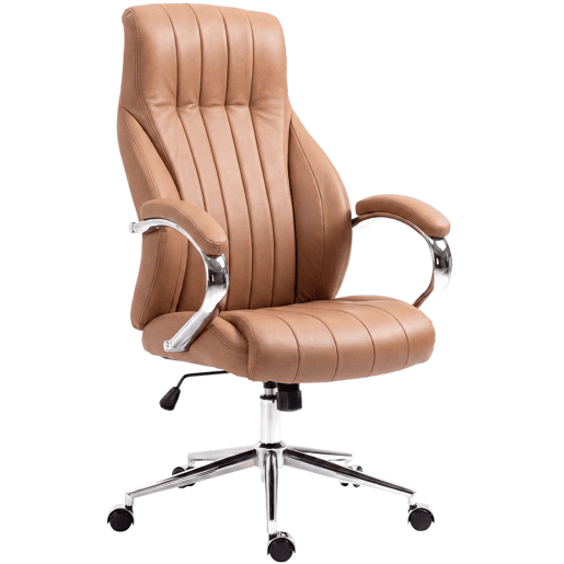 Silla de oficina Wigan Cuero auténtico Marrón claro 76X73X120 cm