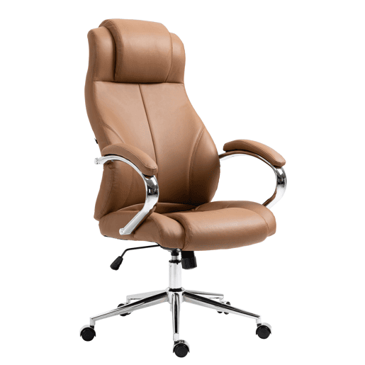 Silla de oficina Salford de cuero auténtico Marrón claro 79X64X120 cm Silla de oficina Salford de cuero auténtico Marrón claro 79X64X120 cm