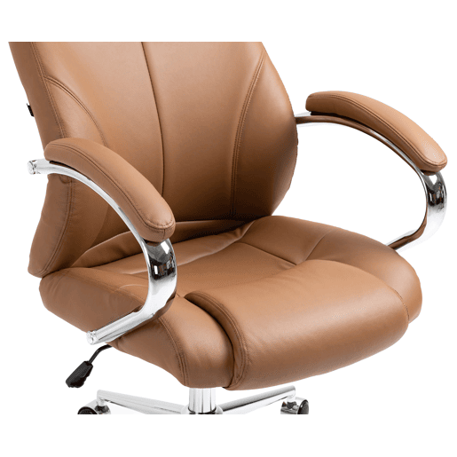 Silla de oficina Salford de cuero auténtico Marrón claro 79X64X120 cm Silla de oficina Salford de cuero auténtico Marrón claro 79X64X120 cm