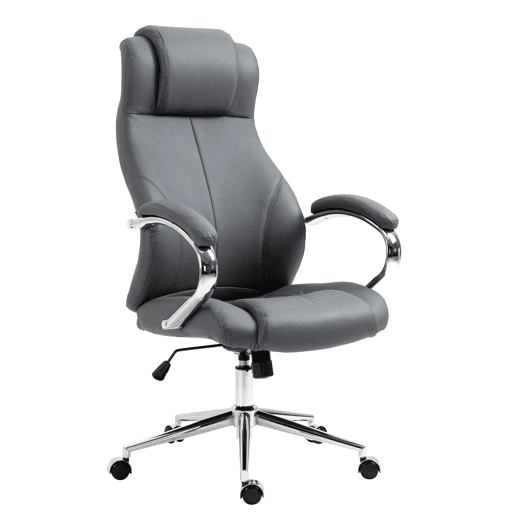 Silla de oficina Salford de cuero auténtico Gris 79X64X120 cm