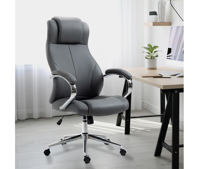 Silla de oficina salford en cuero auténtico 120x64x79 cm
