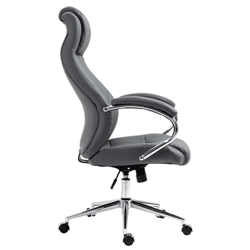 Silla de oficina Salford de cuero auténtico Gris 79X64X120 cm