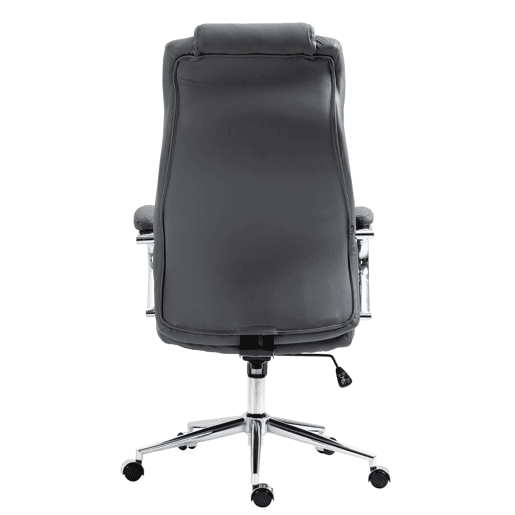 Silla de oficina Salford de cuero auténtico Gris 79X64X120 cm