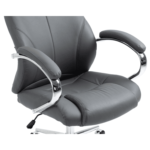 Silla de oficina Salford de cuero auténtico Gris 79X64X120 cm