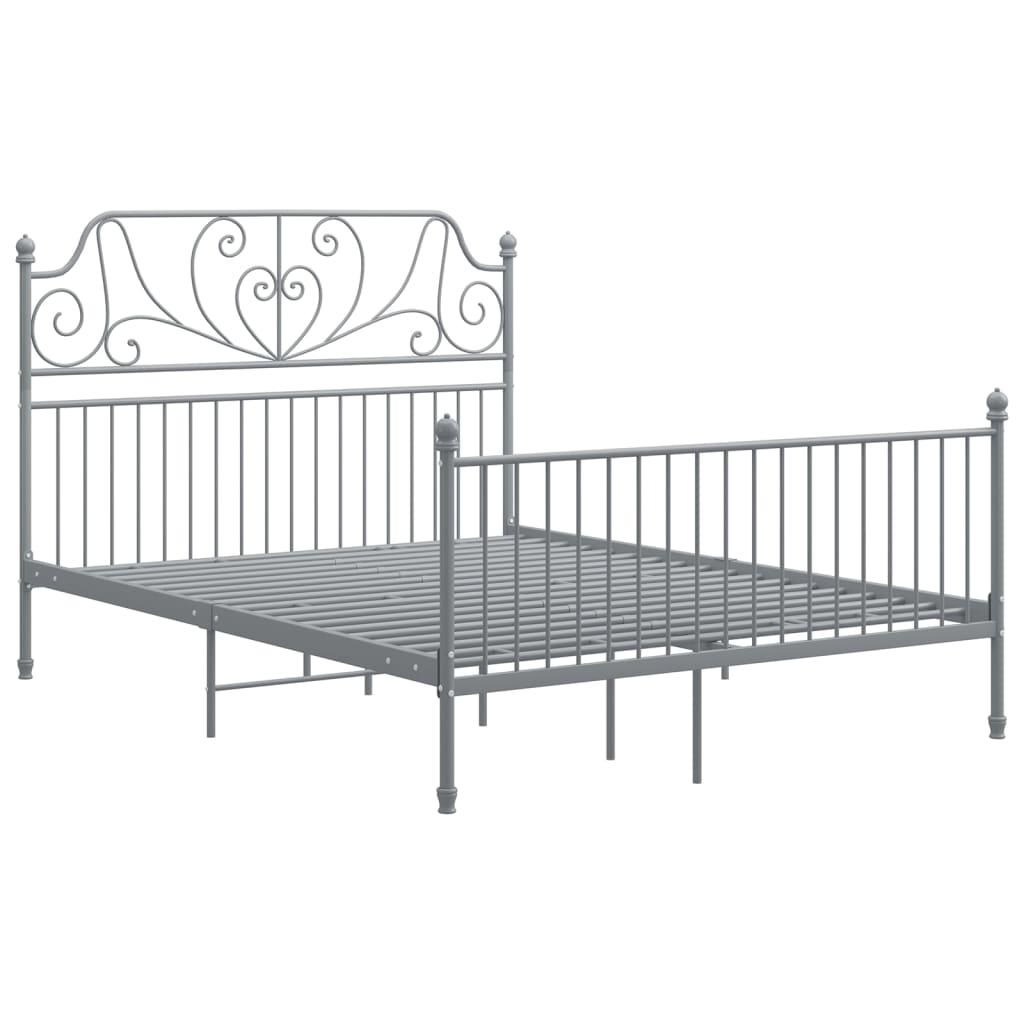 Estructura de cama de metal gris 140x200 cm