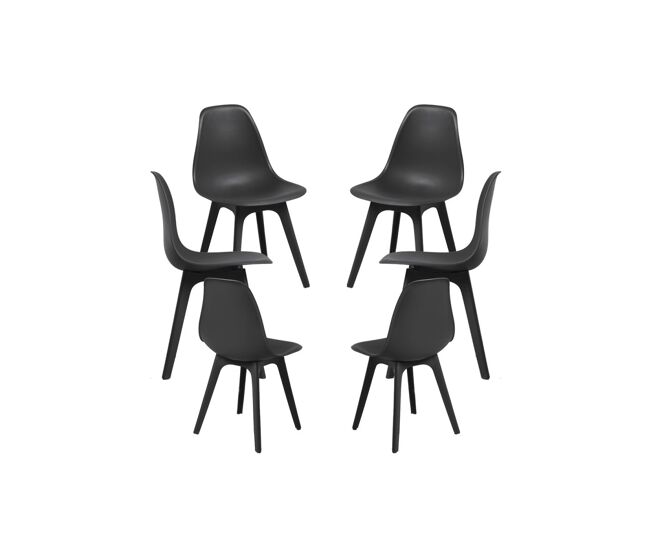 Pack 6 sillas kelen suprym - negro