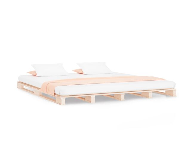 Cama de palets de madera maciza de pino 140x200 cm