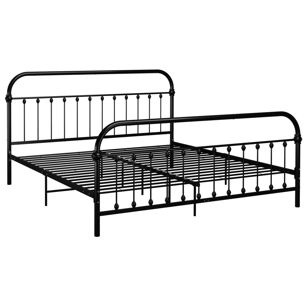 Estructura de cama de metal 180x200 Negro