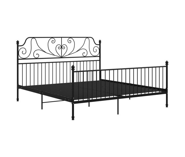 Estructura de cama de metal negra 180x200 cm