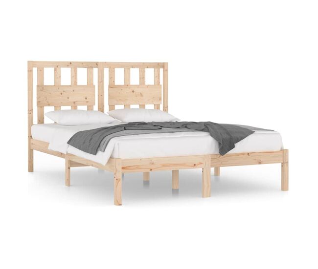 Estructura cama madera maciza de pino king size 150x200 cm