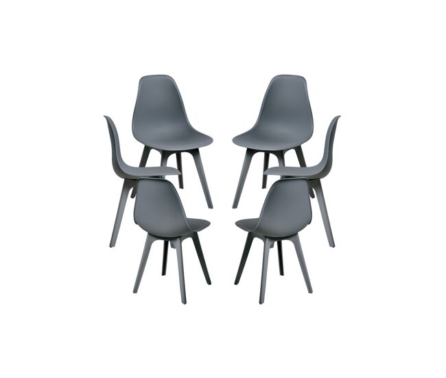 Pack 6 sillas kelen suprym - gris oscuro
