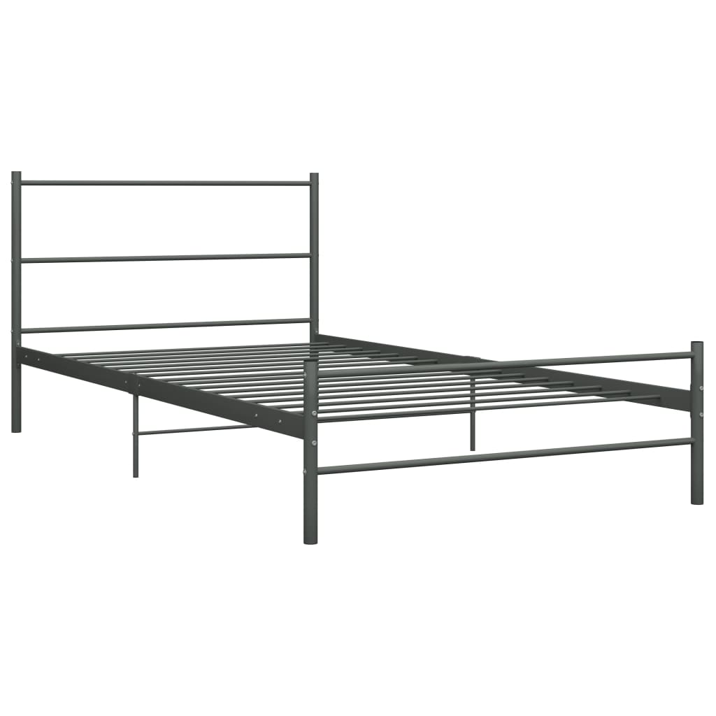 Estructura de cama de metal 90x200 Gris