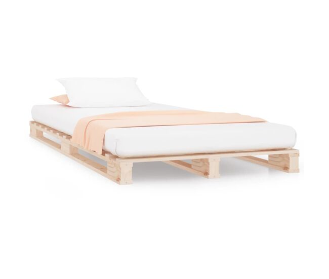 Cama de palets madera maciza pino individual 90x190 cm
