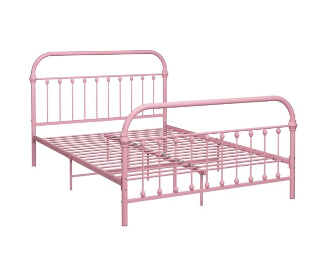 Estructura de cama de metal rosa 140x200 cm