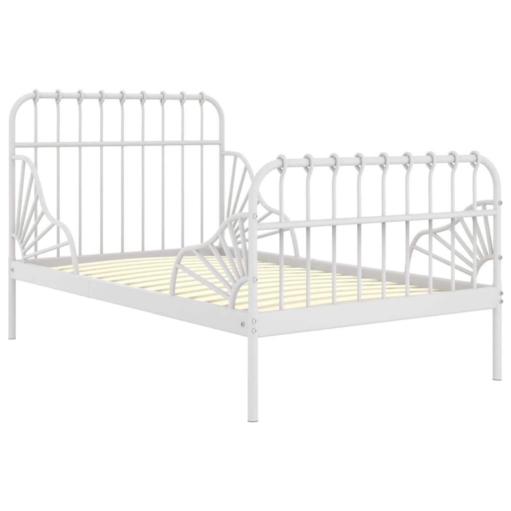 Estructura de cama extensible de metal 130x200 Blanco