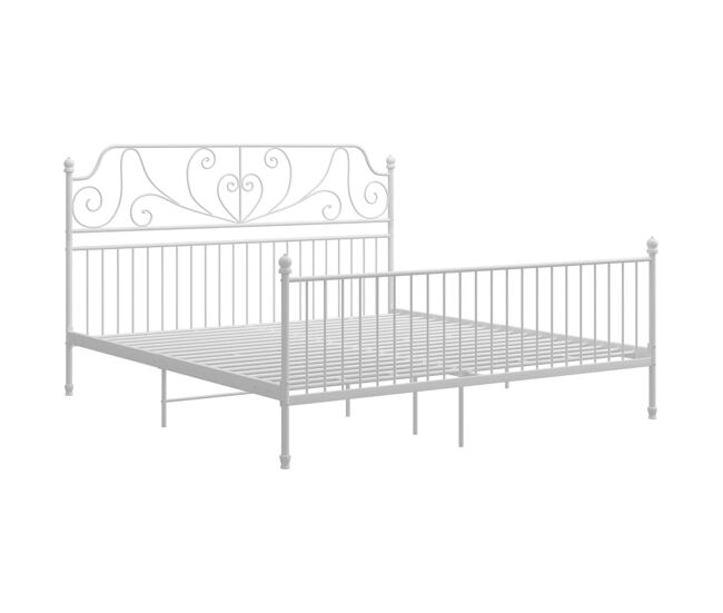 Estructura de cama de metal blanco 180x200 cm