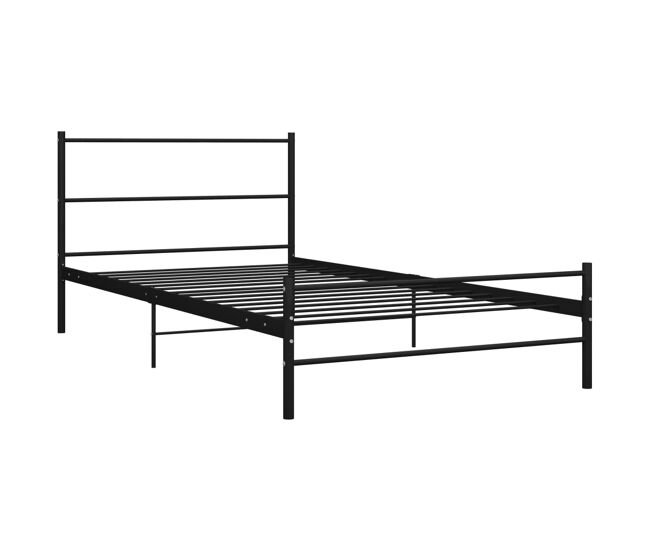 Estructura de cama de metal negro 90x200 cm